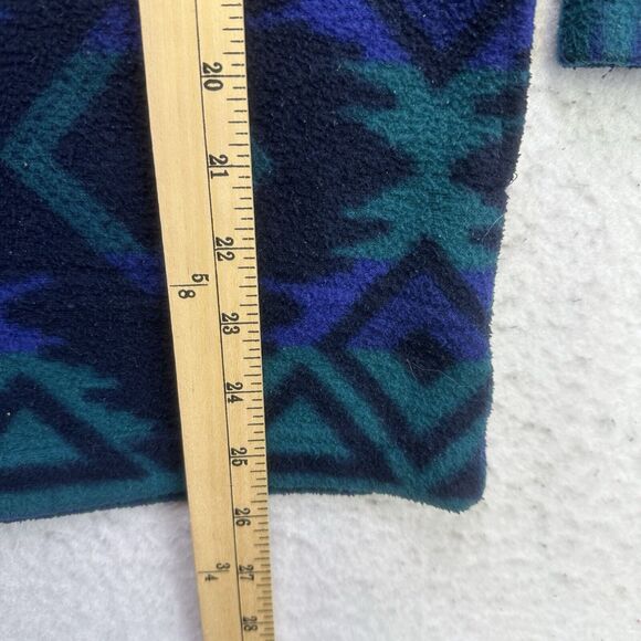 Vintage EVR Sweater Womens Large L Green Blue Fleece Geometric Southwestern - Picture 9 of 12